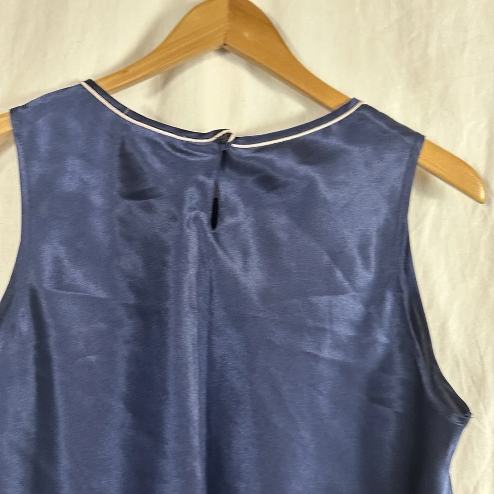 Jones New York Satin Sleep Set Womens Large Navy Tank Top Pants‎ Lounge